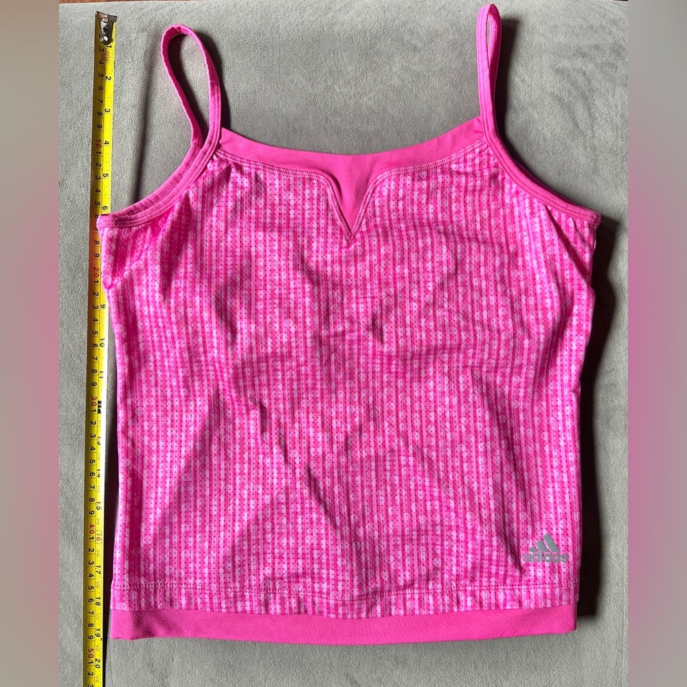 EUC- Adidas Climacool Sports Tank Crop Top with built-in bra - Pink size M